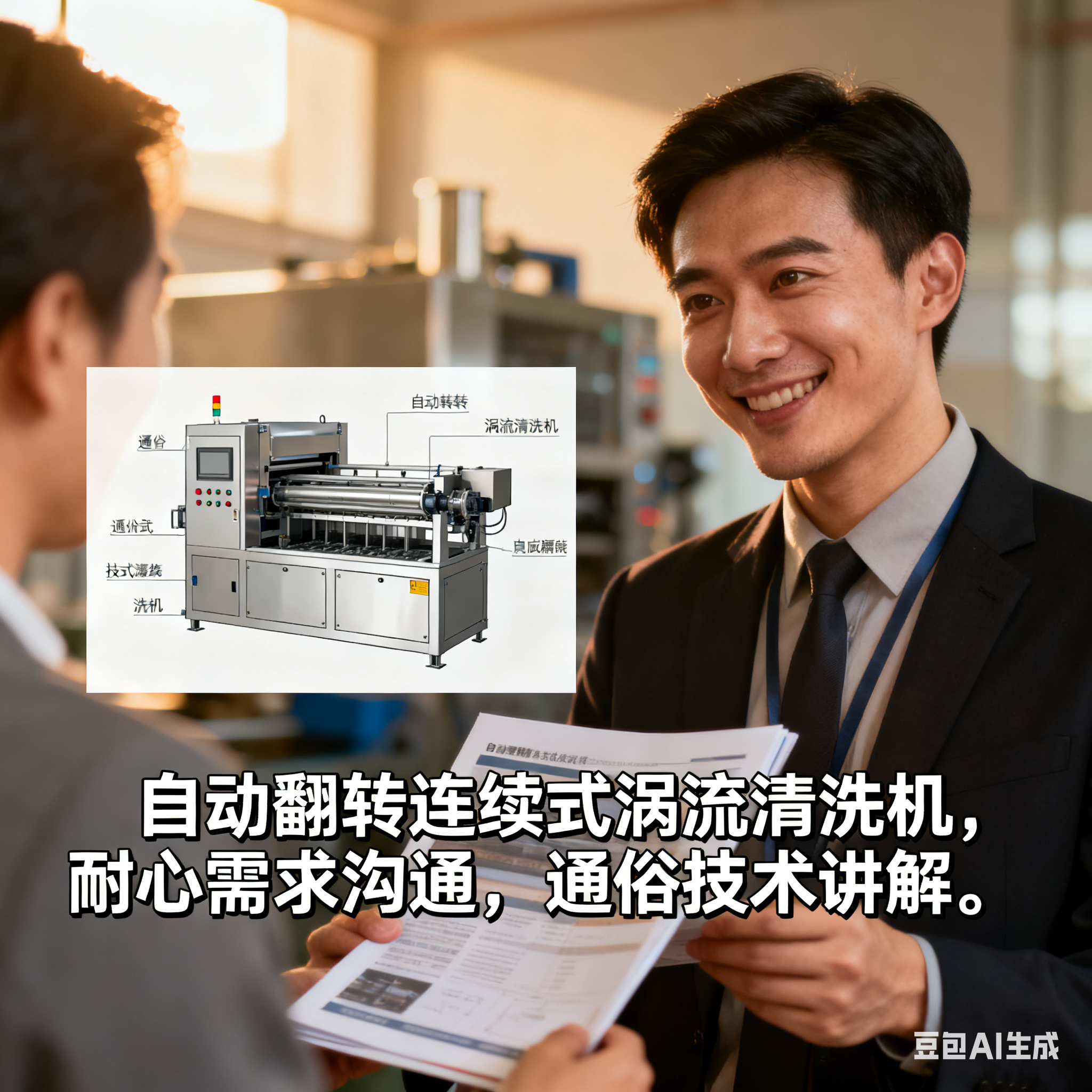 自动翻转连续式涡流清洗机，售前服务有多贴心？(5)